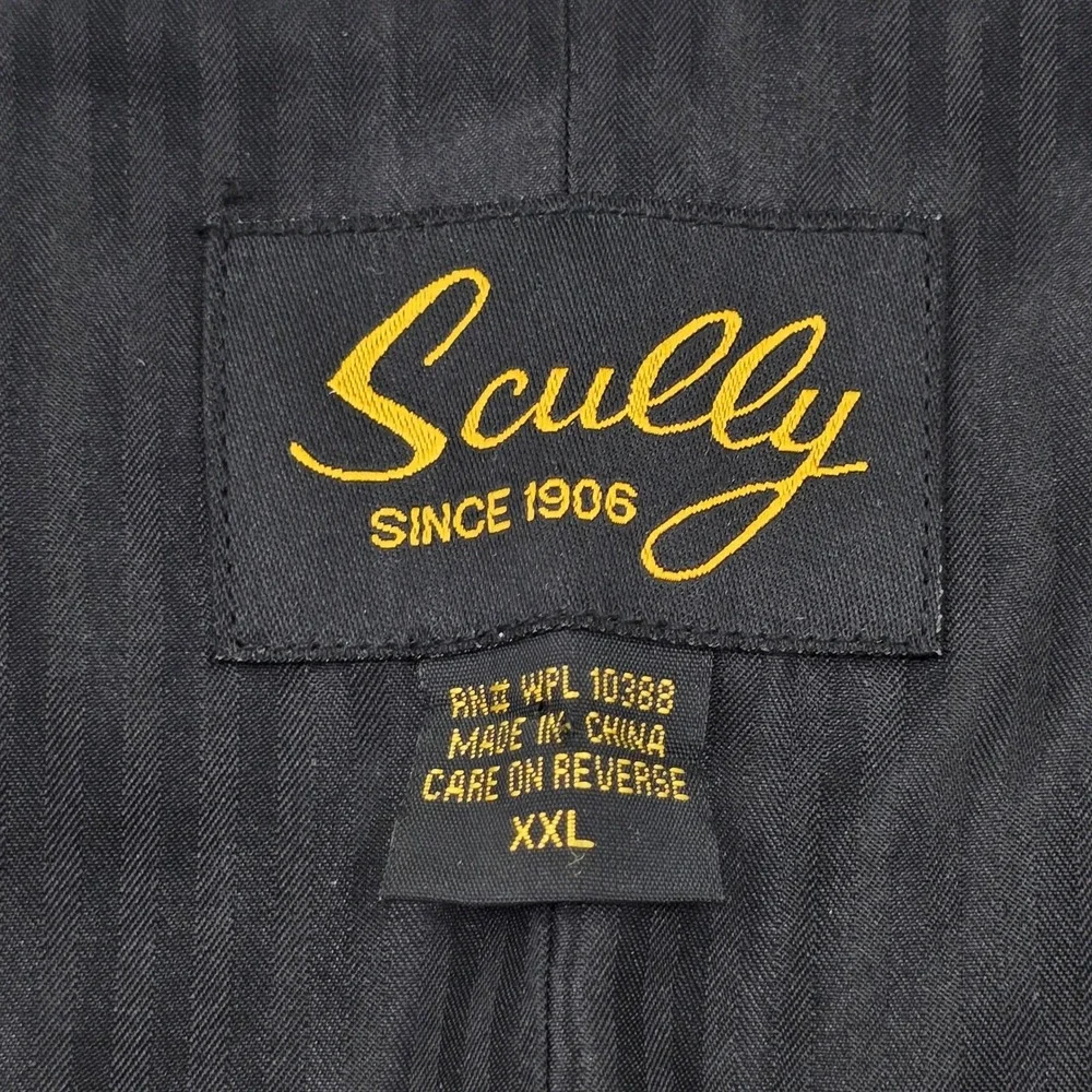 Scully Mens XXL Black Paisley Western Vest Formal Notched Lapel Polyester Cinch